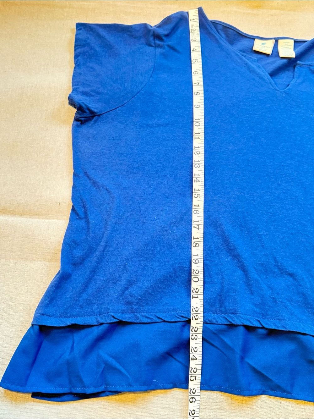 Caribbean Joe Women’s Short Sleeve Cotton Linen Blend Tee Size 2XL Royal Blue - Picture 8 of 9